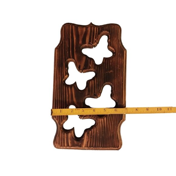 Vintage Cryptomeria Butterfly Wood Wall Hanging Art - Picture 4 of 4